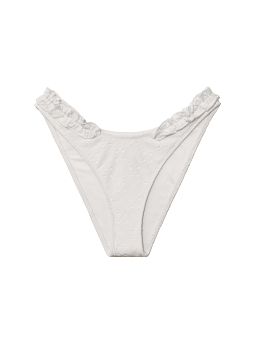 FRILL HIGH CUT BIKINI BOTTOM (WHITE)