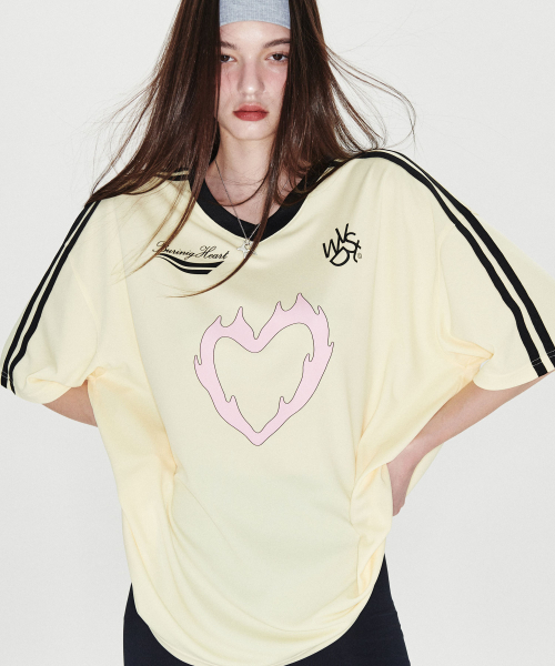 BN Heart Jersey T-shirt [Light Yellow]