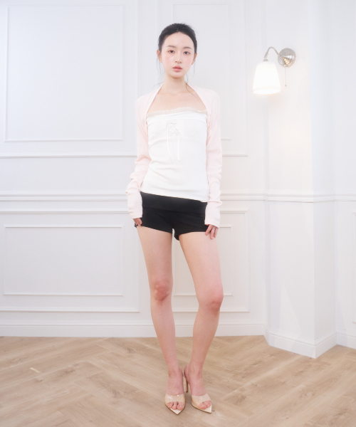 COTTON BASIC BOLERO-BABY PINK
