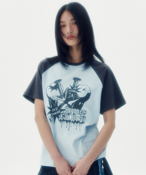 TOOTH RAGLAN H/S TEE [SKY BLUE]