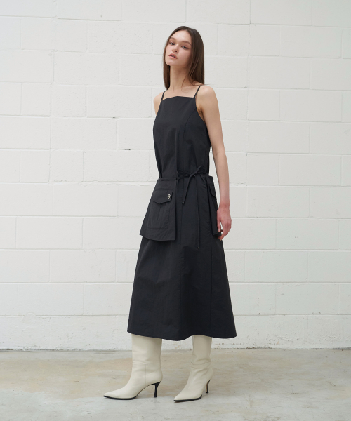 Layered Wrap Dress Black