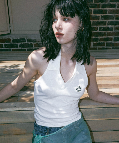HALTER NECK PK TOP IVORY