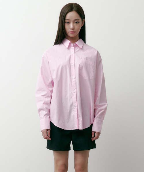 SAC 로고 오버핏 포플린 셔츠 핑크 4W2417001