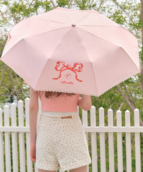 RIBBON LACE UMBRELLA PINK