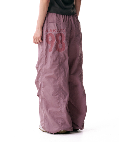98 Printed Knee Pin-tuck Nylon Pants (Dusty Pink)