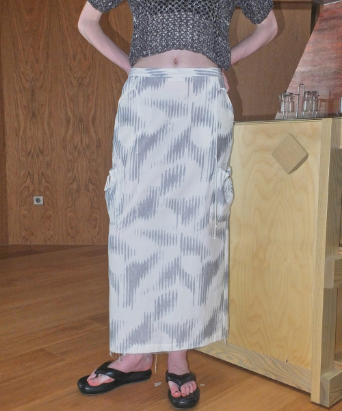 CARGO STRING WAVE SKIRT - GREY