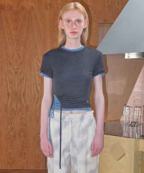 SIDE STRING HALF TOP - DARK GREY