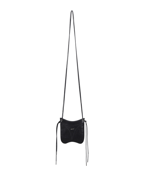Thong leather mini bag - Black