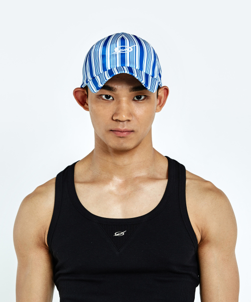 Shiny Stripe cap - Ocean Blue