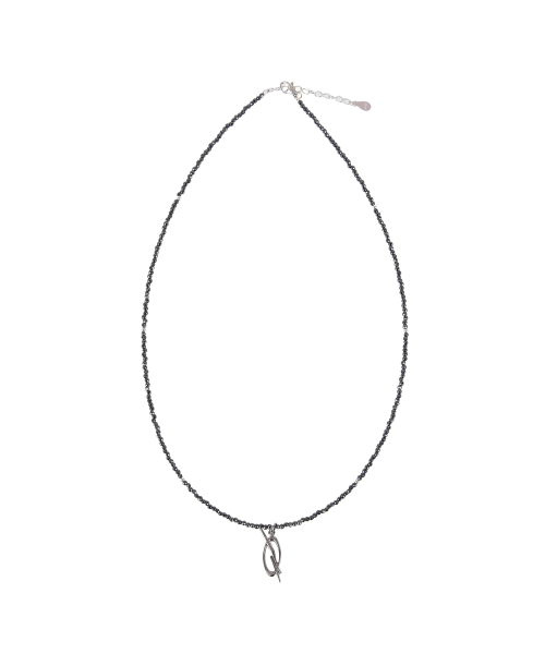 Hematite Ball Logo Necklace - Black