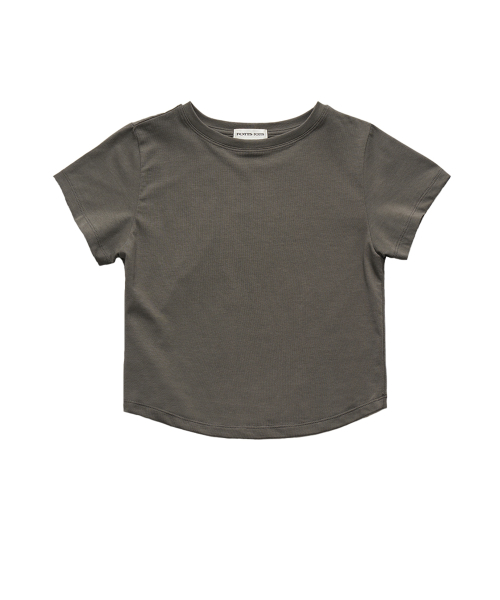 SCOOP TEE / CHARCOAL