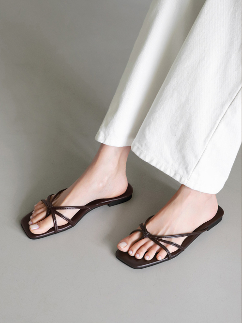 DMarie Square Toe Slippers (1cm)