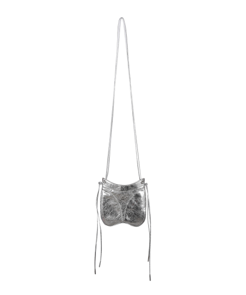 Thong leather mini bag - Silver