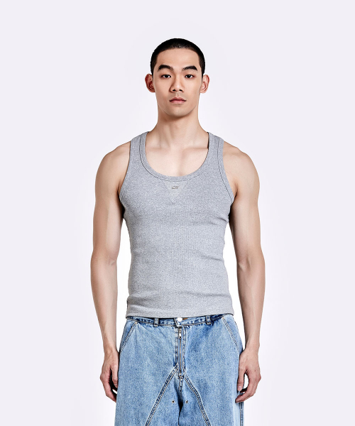 Metal logo sleeveless - Grey