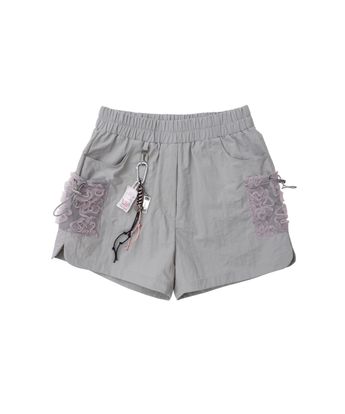 lace cargo pants (gray)
