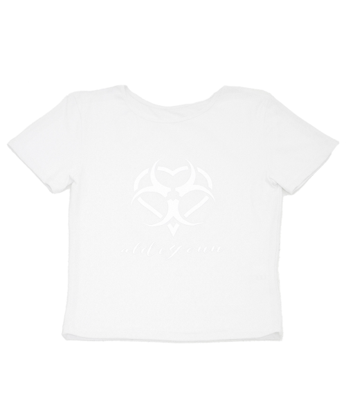 Heart reflex crop Tee (White)