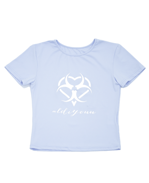 Heart reflex crop Tee (sky)