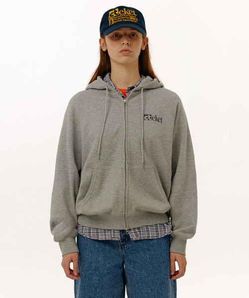 Plan Zip-Up Hoodie Melange Gray