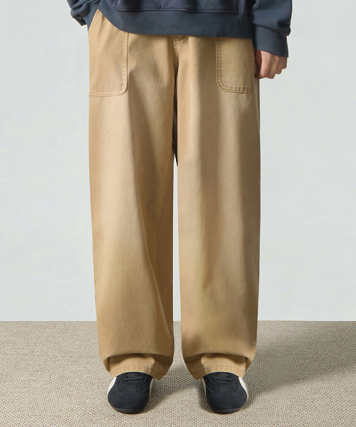 ESSENTIAL FADE WASHING FATIGUE PANTS_BEIGE