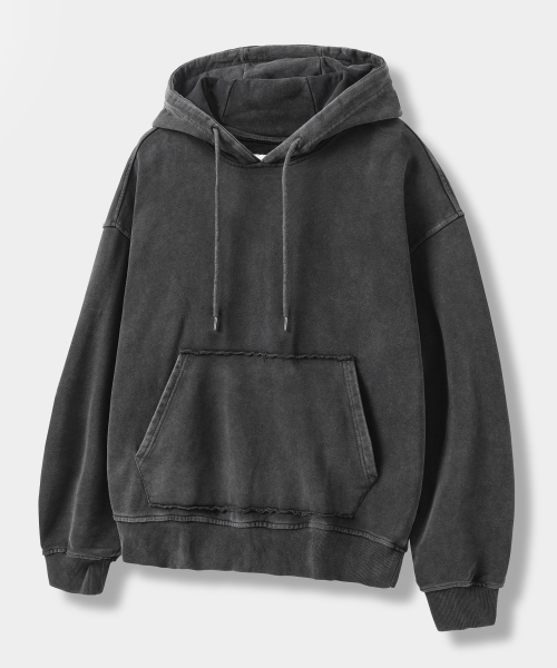 ASI FOUR-SEASON ESSENTIAL SWEAT HOODED T-SHIRT_PIGMENT CHARCOAL