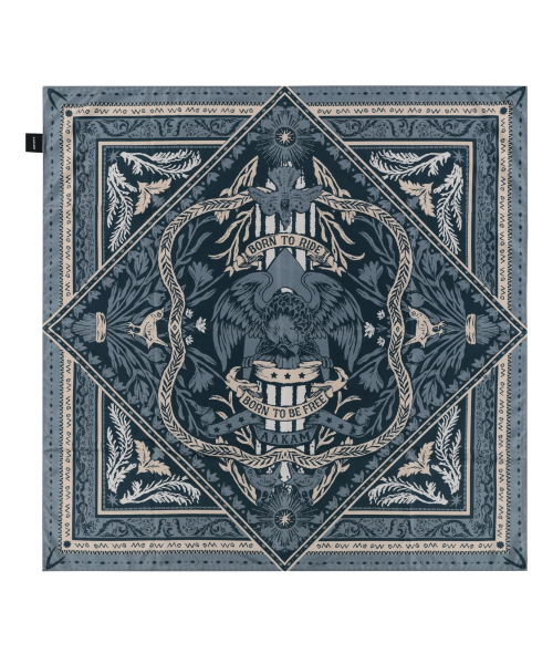 Western Eagle Printed Scarf (Blue)