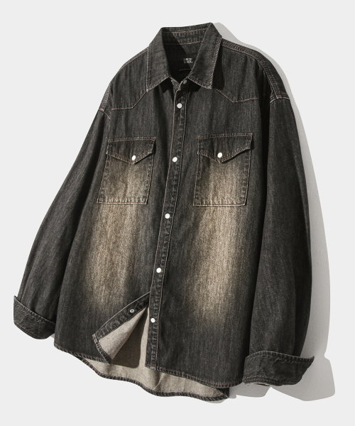 BIO WESTERN DENIM SHIRT_DUST BLACK