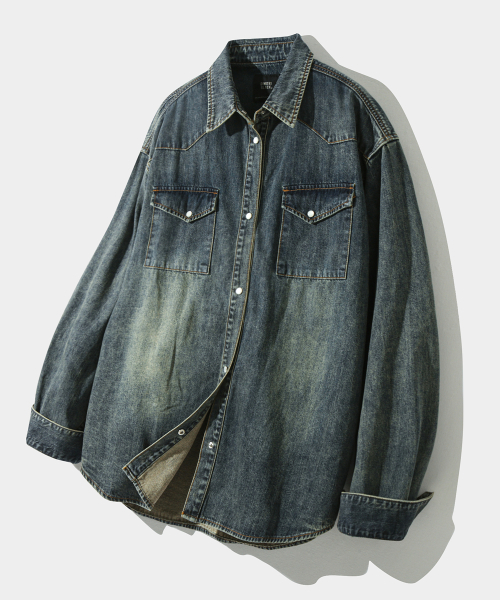 BIO WESTERN DENIM SHIRT_DUST INDIGO