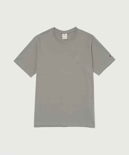 Embroidery C 로고 코튼 반팔 티셔츠 Dark Grey