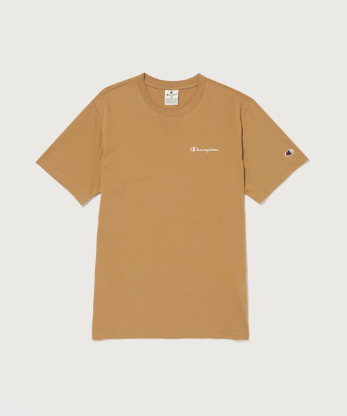 스몰 스크립트 로고 코튼 반팔 티셔츠 Camel