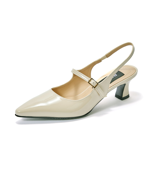 Stiletto Maryjane Slingback [Cream Patent]