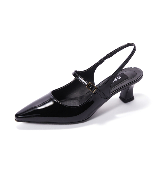 Stiletto Maryjane Slingback [Black Patent]