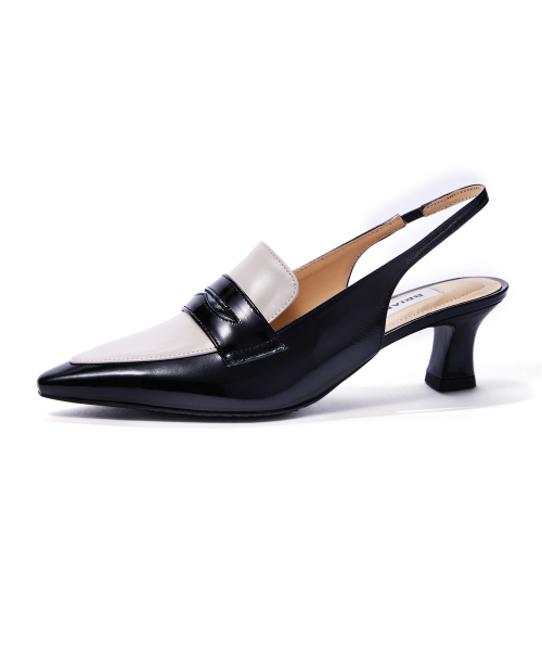 Two-tone Combi Slingback [Black&Cream]