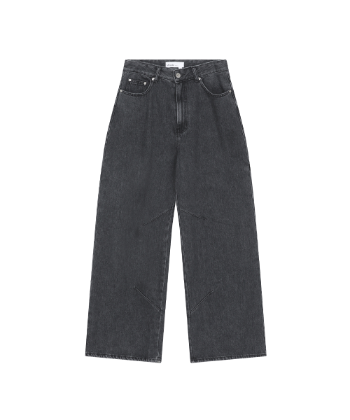 Pocket denim wide pants CHARCOAL