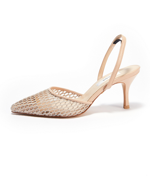 Mesh Slingback [Beige]