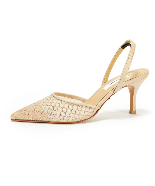 Mesh Slingback [Beige Glitter]