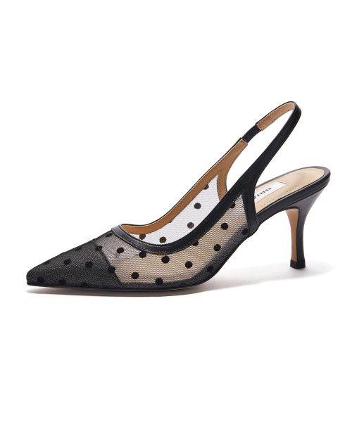 Dotted Mesh Slingback [블랙]