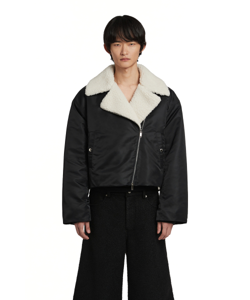 Shearling Biker Jacket_BLACK