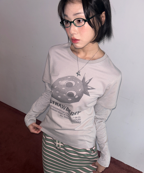 Ash Strawberry Layered LS-T [Grey]