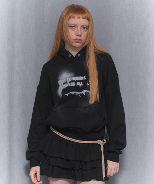 SPRAY LIE DOWN HOODIE (BLACK)_F24ZB060
