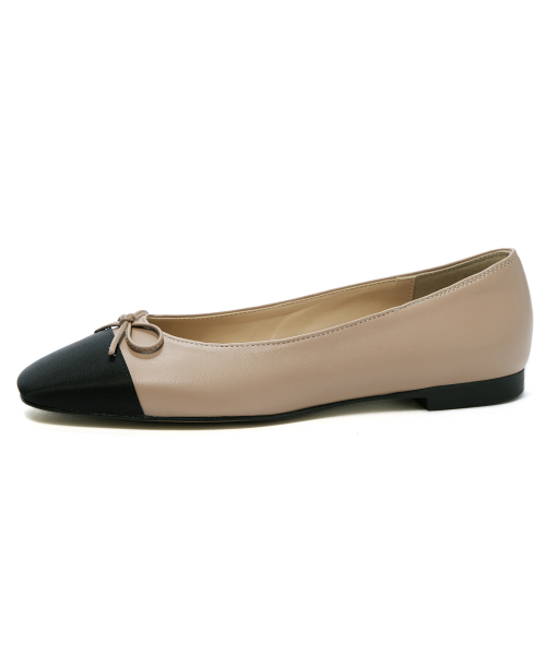 Two-tone Combi Flat Shoes [Skin Beige]