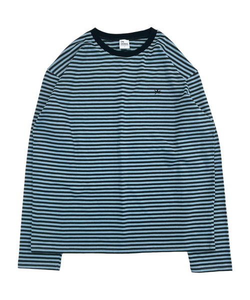 TCM mini logo stripe long sleeve (sky blue/charcoal)