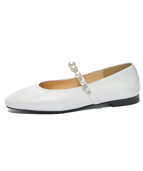 My Pearl Flat Shoes [White]
