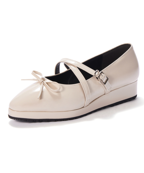 Ribbon Maryjane Shoes [Cream Patent]