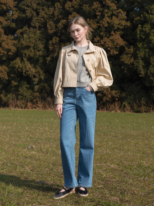 KINSLEY wide washing denim pants_BLUE