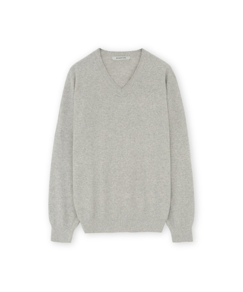 Extra Super Fine V Neck Knit, Light Grey
