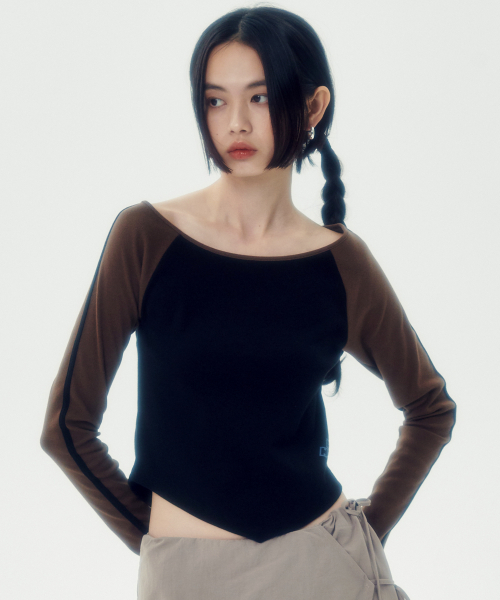 SPORTS SLIM RAGLAN TEE [BLACK]