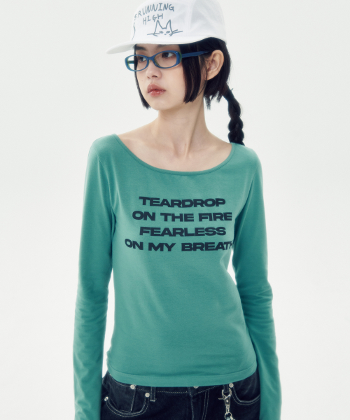LETTERING SLIM L/S TEE [GREEN]