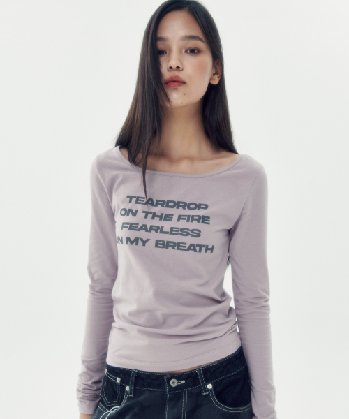 LETTERING SLIM L/S TEE [LIGHT PURPLE]