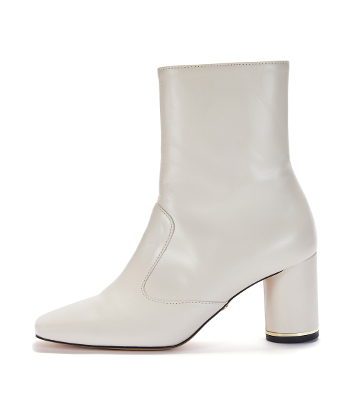 Block Half Boots [Cream]