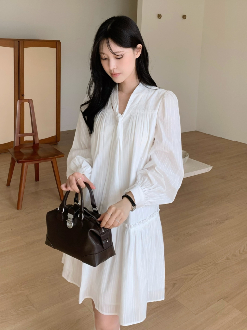 DARLENE bow neck dress